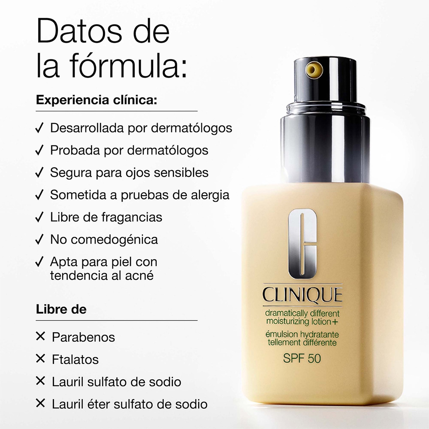 DRAMATICALLY DIFFERENT MOISTURIZING LOTION + SPF 50 BY CLINIQUE (HIDRATANTE FACIAL LIBRE DE FRAGANCIAS)